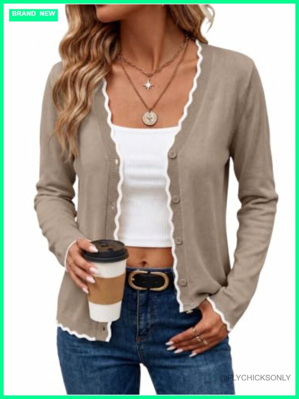 Women's Lightweight Knit Cardigan - Long Sleeve V-Neck Button Down Fall Layer